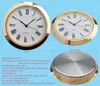 55mm gold plating zinc alloy metal quartz clock insert clock fit up insert PC21 movement watch unit white clock face roman dial