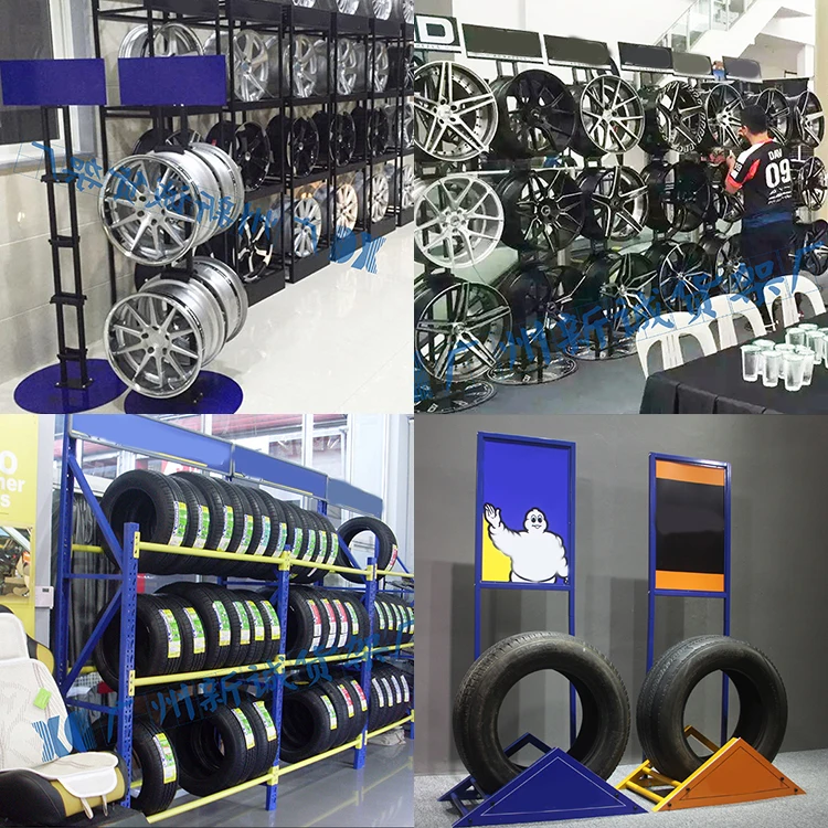 Retail Store Automotive Single Tire Tyre Stand Custom Metal Portable