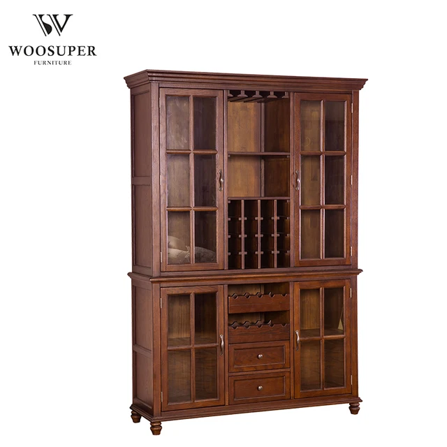 American Furniture Corner Liquor Cabinet Wine Cabinet Wood