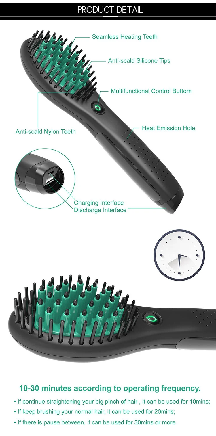 Portable Mini Wireless Hair Straightening Brush Buy Hair