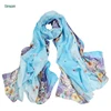 Custom design fashion handmade embroidery 100% silk chiffon scarves