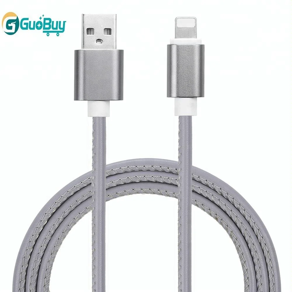 

1m(3ft) Metal USB Super Strong 8pin Leather Charging Cable Adapter Plug for iPhone