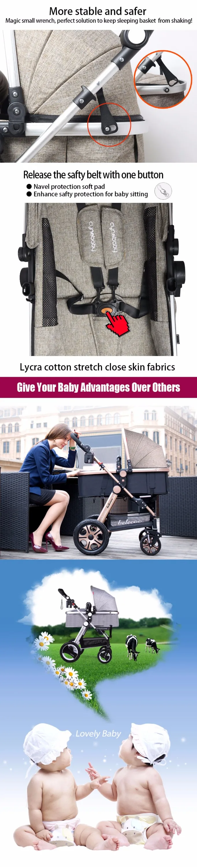 Wholesale China Cheap En1888 Luxury Good Quality 3 In 1 Pram Baby