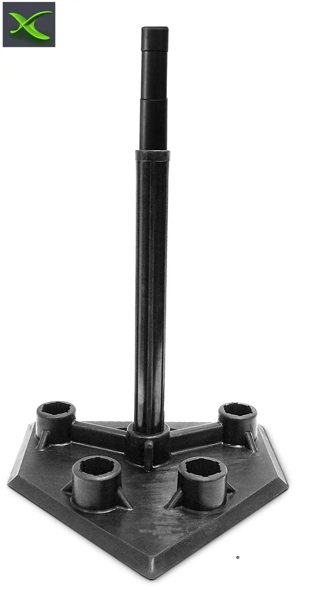 
High quality injection molded vulcanized rubber heavy duty five 5 positions baseball batting tee for training 