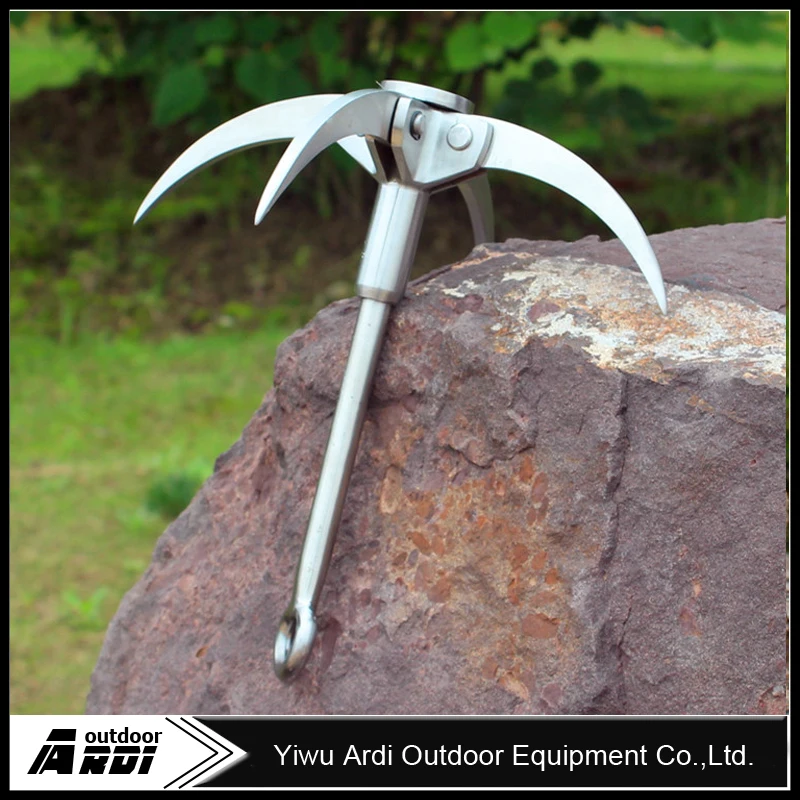 

EDC handmade Outdoor Carabiner Grappling Hook Climbing Folding Load 400Kg steel