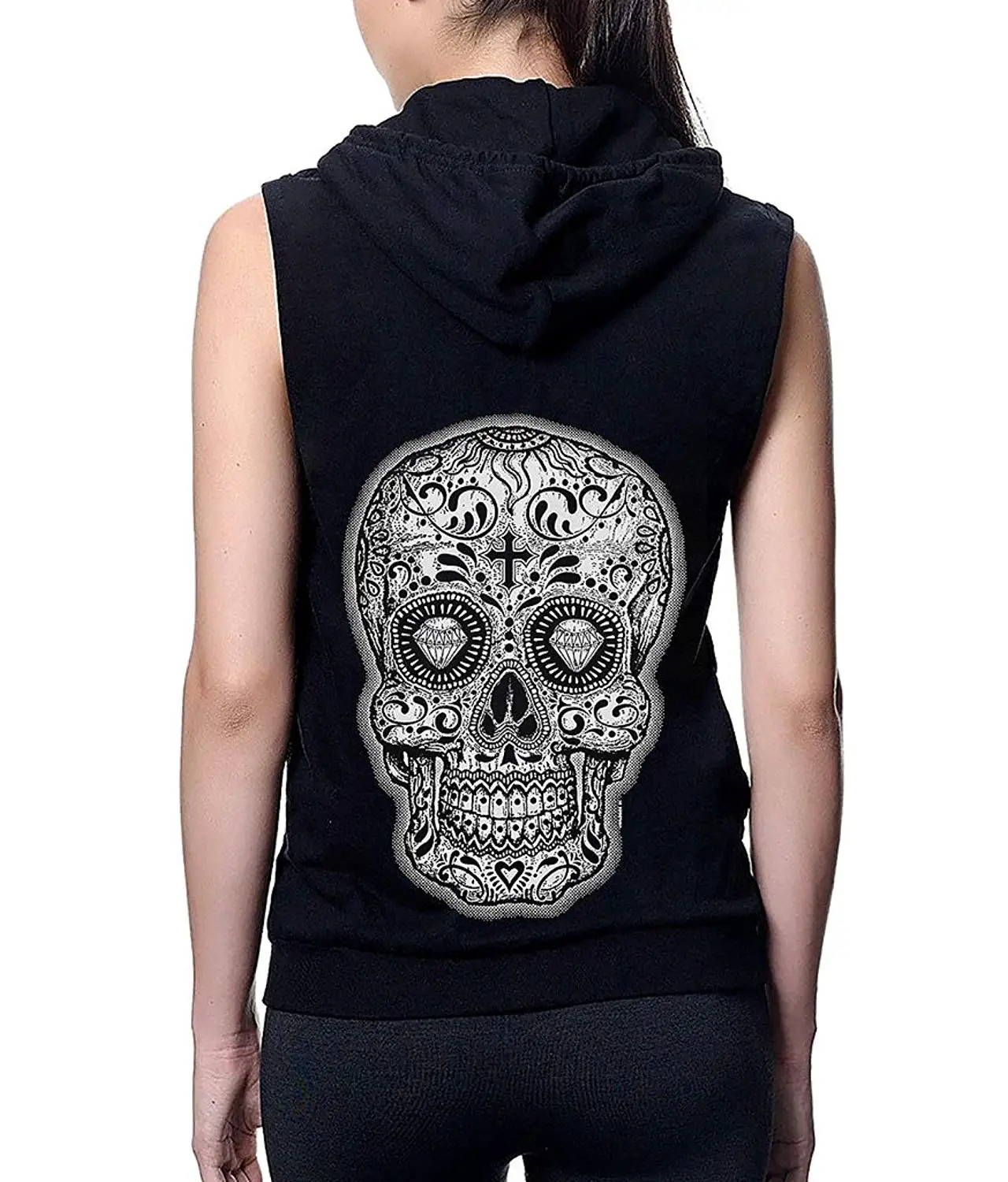 Futong Huaxia White-Tiger Funny Men Zipper Hoodie Sweatshirt Sportswear Jackets With Pockets Black