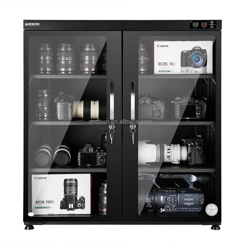 
250L Automatic Dehumidification LED Digital Display Dry cabinet for Lens Camera 