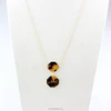 Classic double polygon shaped tortoise shell gold chain pendant necklace monogram jewelry