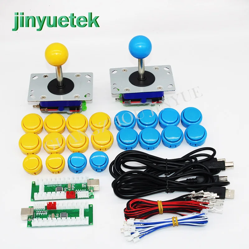 

Arcade parts Bundles kit With Joystick Push button switch button Pandora Box 4 Game PCB to Build Up 3 Side Arcade Machine, Red yellow green blue white black