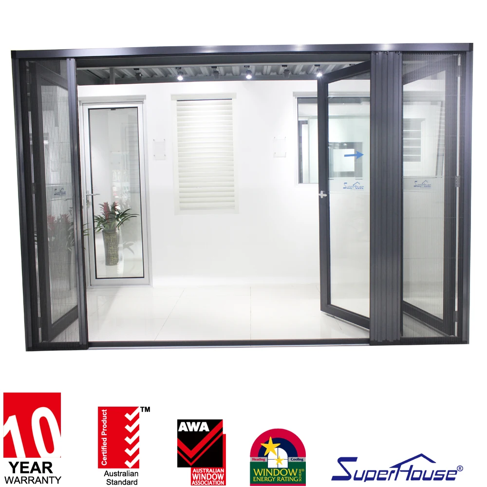 Australian standard as2047 thermal break aluminium double glass bifold doors