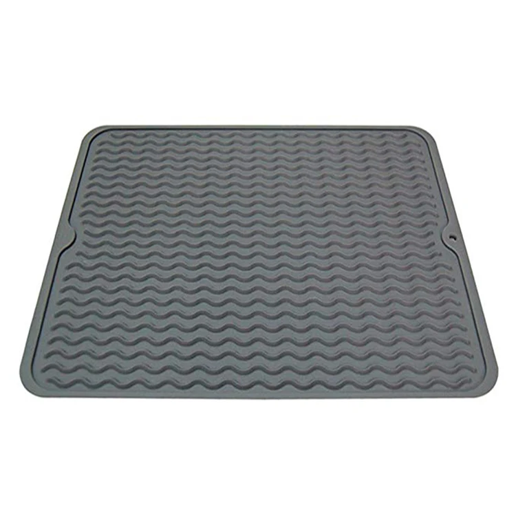 

Food Grade Kitchen Drying Dish Mat Collapsible Silicone Dish Drainer, Any natural color