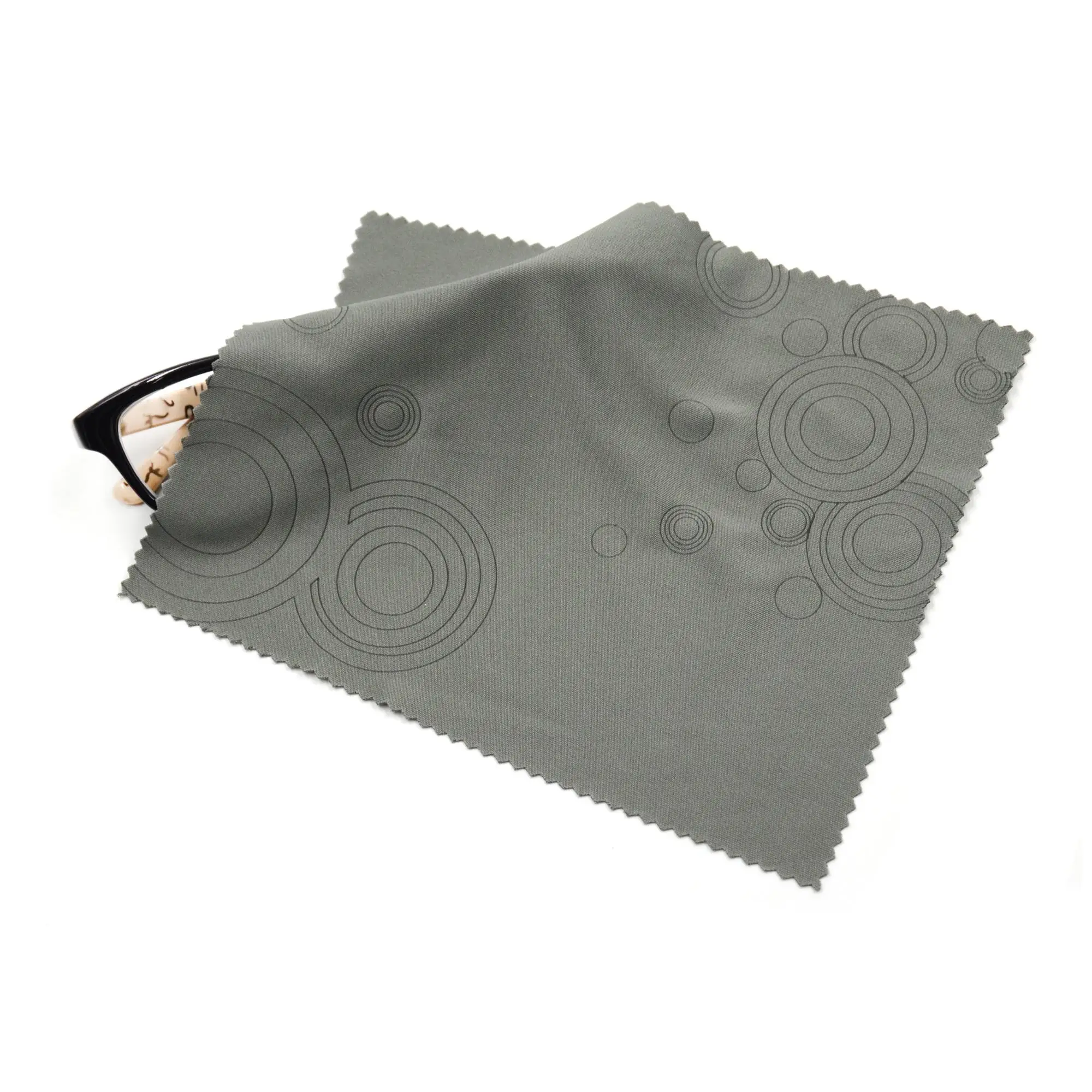 Custom Size Black Microfiber Lens Cleaning Cloth With Logo Embossed