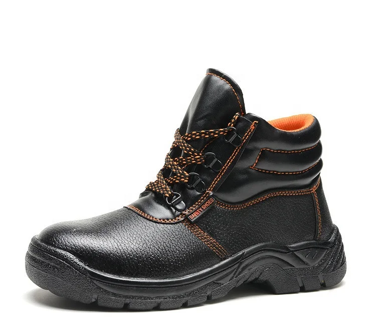 

FUNTA Cheap Black leather steel toe industrial safety boots