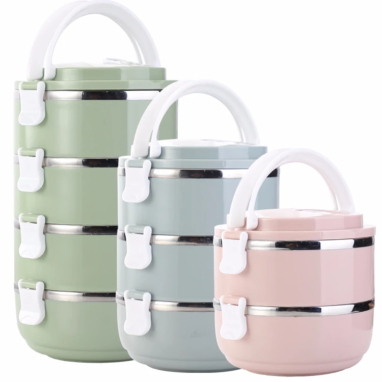 

Hot Sale Round Leakproof portable kids bento lunch box stainless steel, Customized color