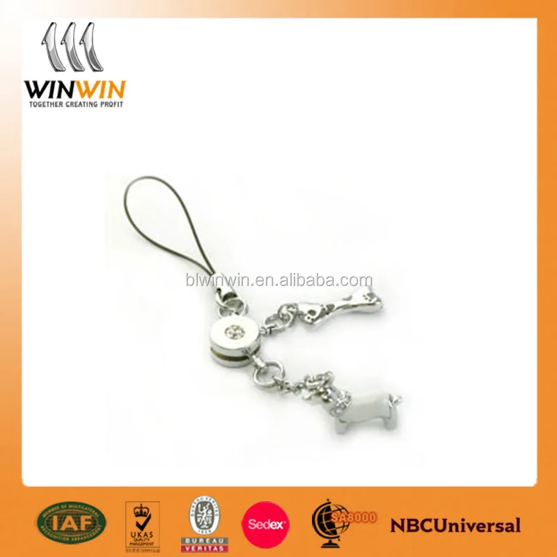 dog and bone pendant for cell phone
