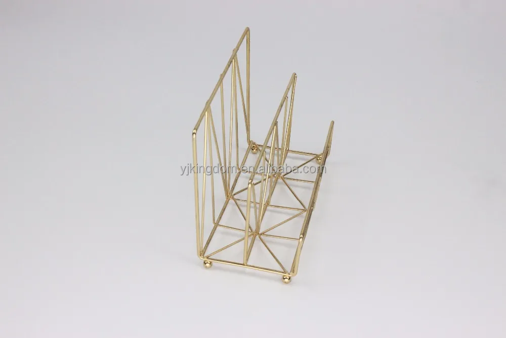 
oem 550-25 office organizer gold metal wire desktop letter sorter holder 