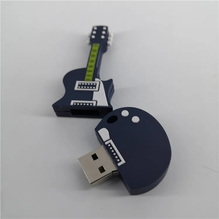 

Promotional guitar design usb flash drive, Blue