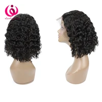 

100% Cuticle Aligned virgin human hair deep wave,kinky curly short13x4 lace frontal bob wigs for african american black womens