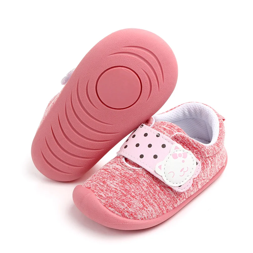 

High quality TPR outsole cotton kids girl shoes baby walking shoes, Pink