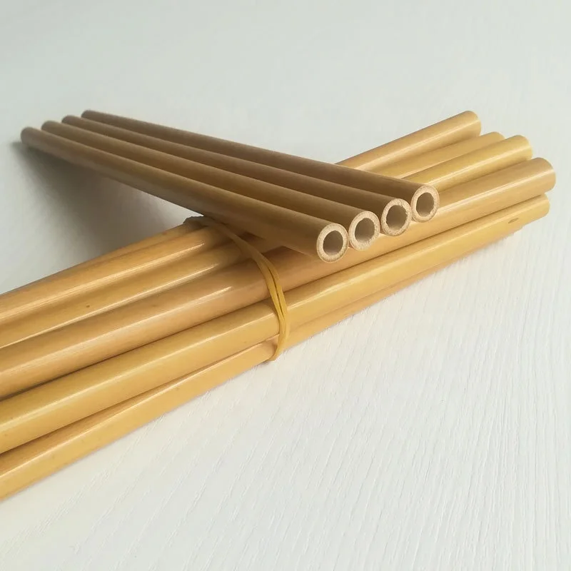 

6 Pack Private Labeling Online Natural Reusable Bamboo Straw Drinking