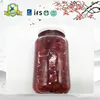 Making Fresh fruit cake decoration material canned cherries in glass jar