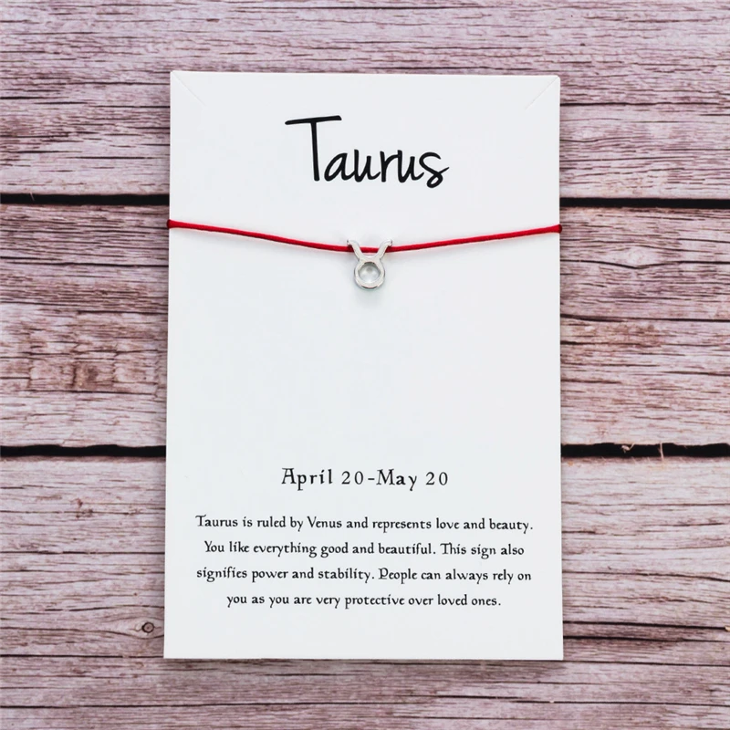 

Horoscope Jewelry 12 Zodiac Lucky Red String Friendship Bracelets, As picture