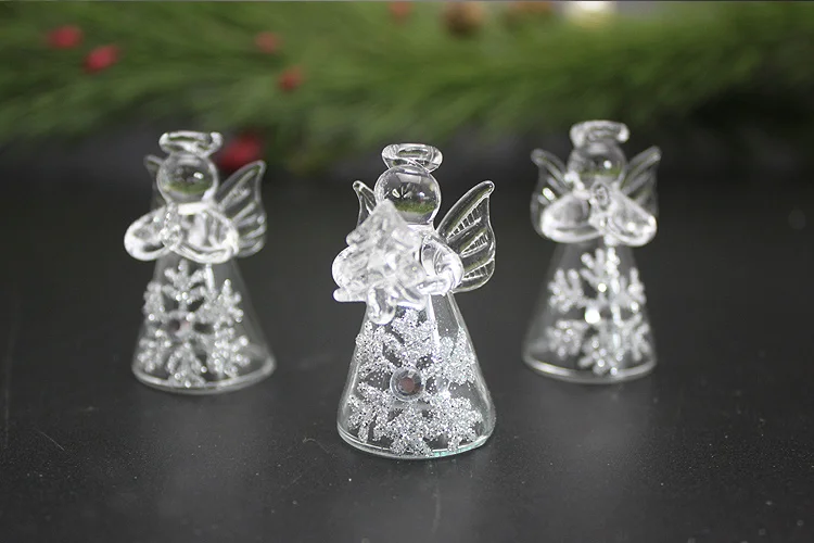 Factory Wholesale Christmas Small Clear Glass Angel Figurines For