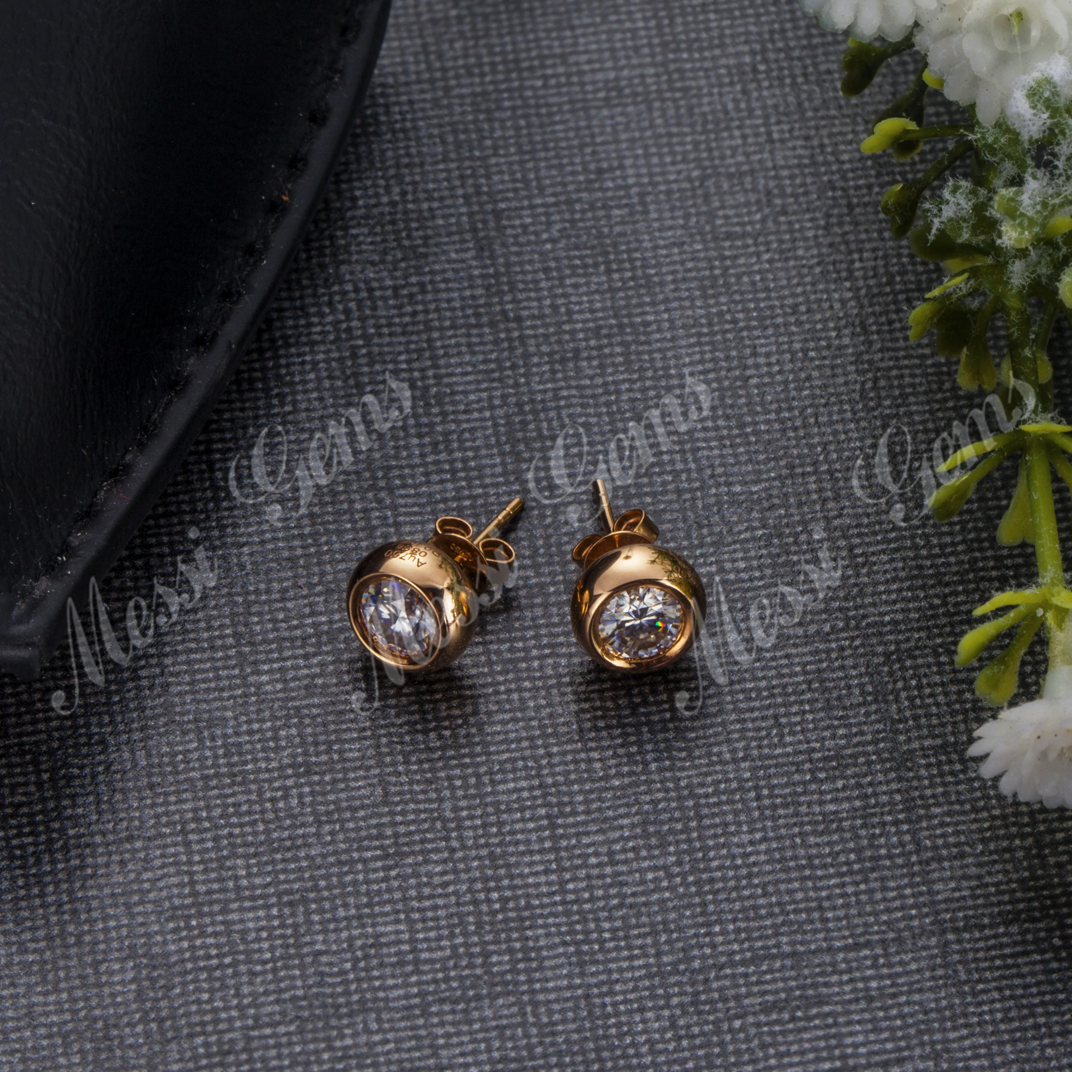 

18k real gold jewelry Moissainite diamond earing