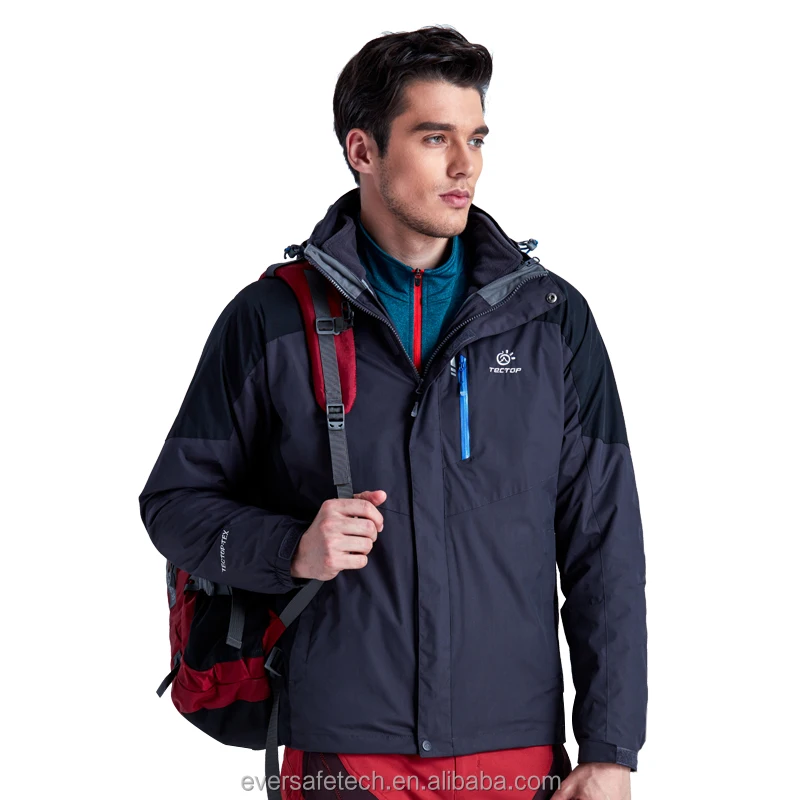 

2016 new fashion men waterproof 3 in 1 Interchange Jacket hiking jacket