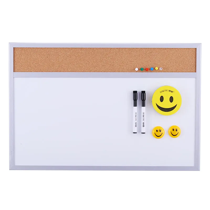 
40*60 Combination Magnetic Whiteboard Bulletin Cork Board in Wooden Frame 