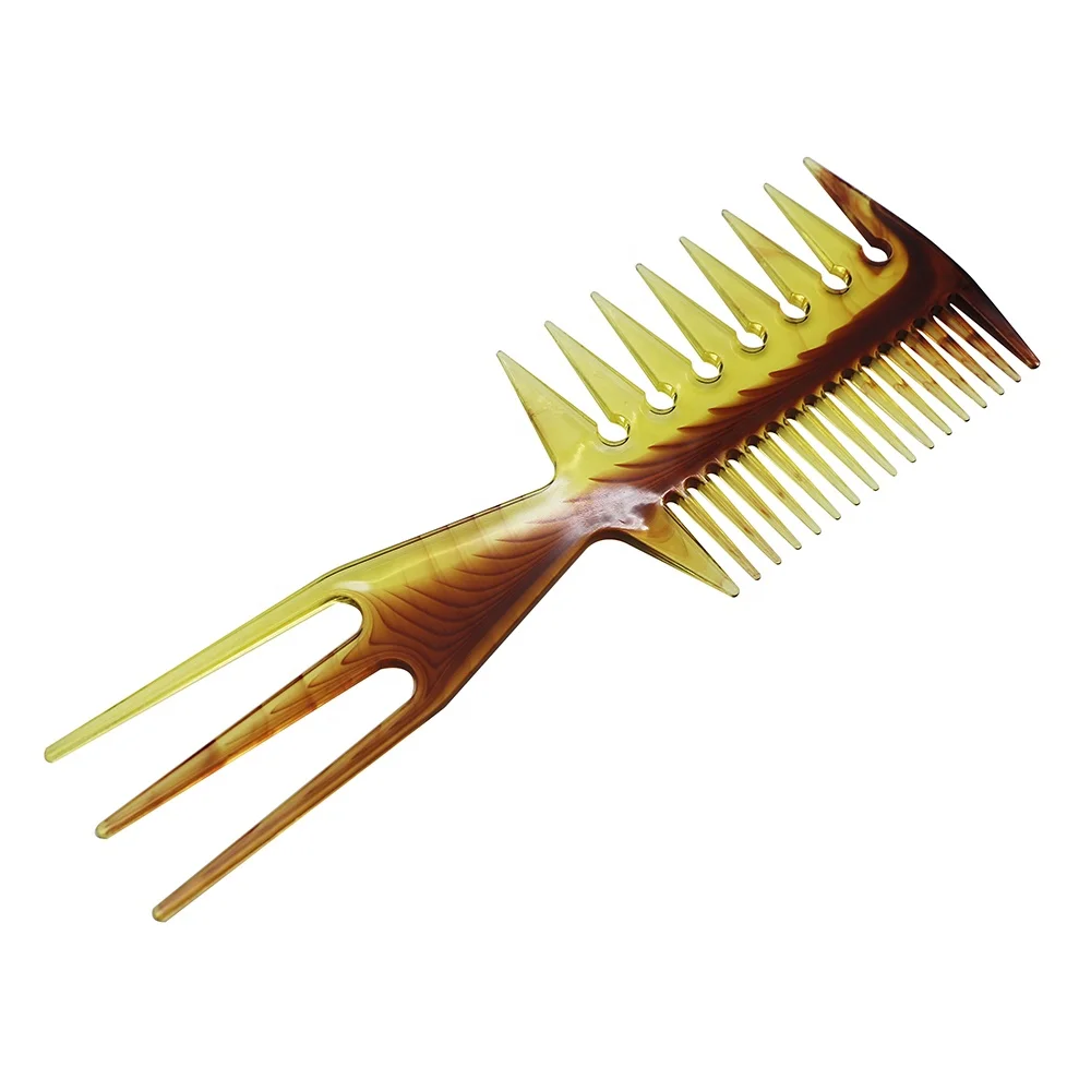 

Plastic Styling Comb Special Design Teasing Wide Tooth Comb Mens Fork Comb