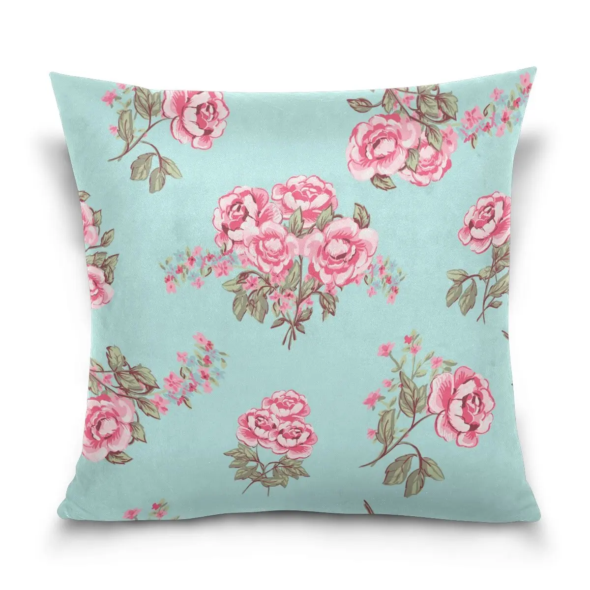 Shabby Chic Floral Ruffled Square Cotton Throw Pillow Case White Cushion Cover