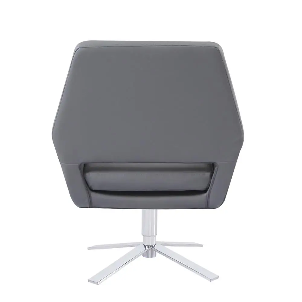 92cm Height Faux Leather Swivel Chairs Without Wheels For Study Room