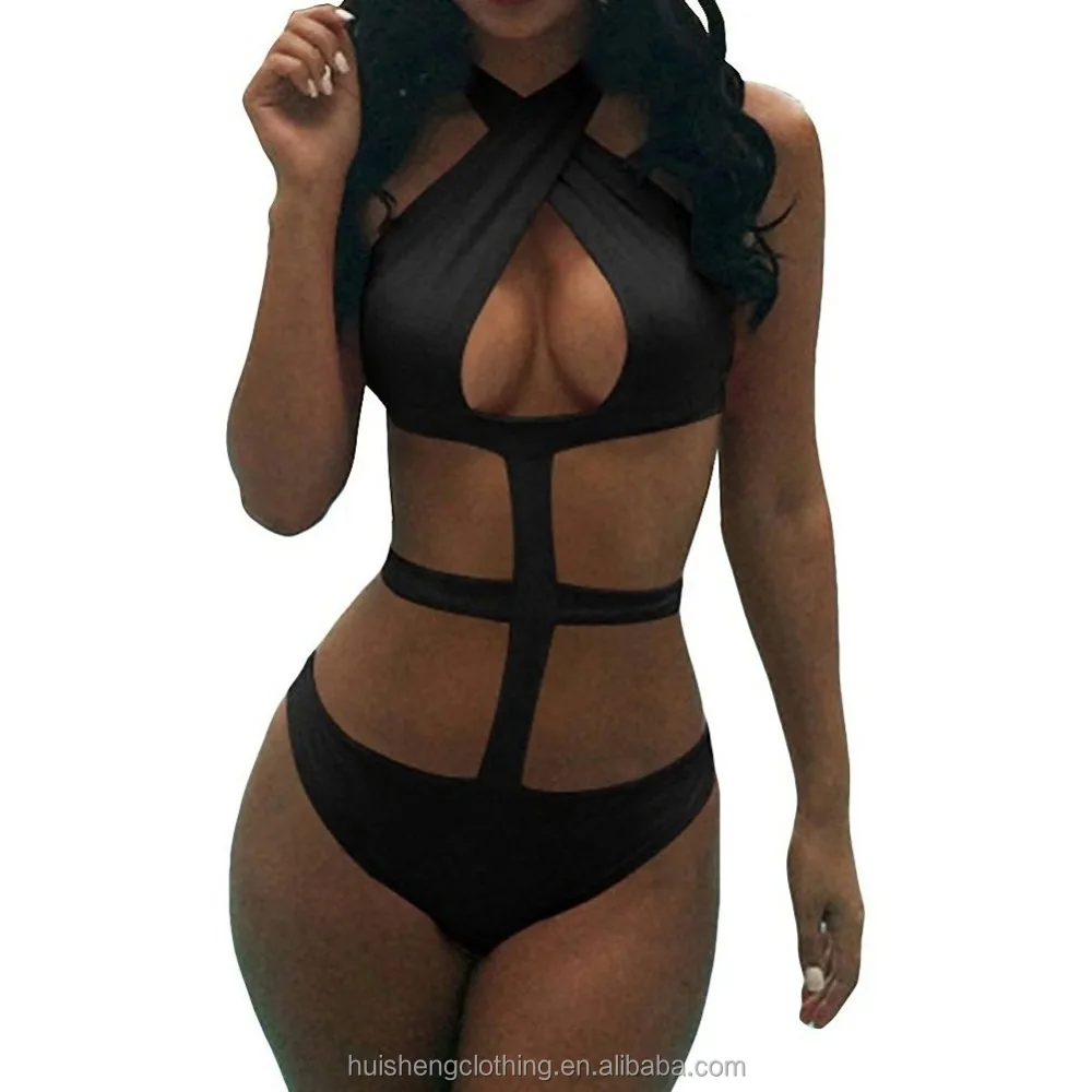 

Hot Style Swimsuits for Women Sexy Monokini Top Trikini Swimwear Bikini, Black