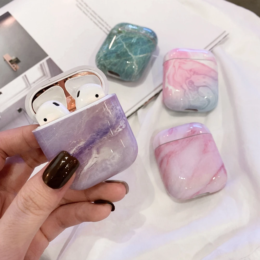 

Luxury Marble Design for Airpods Case Custom Cute Hard TPU Protective for Apple for Airpod 2 1 Skin Cover Accessories Box