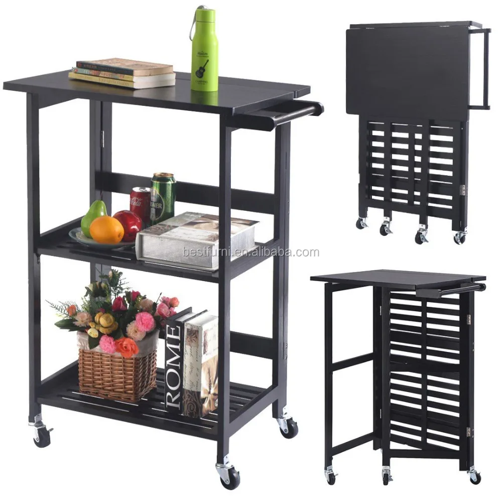 New Products Foldable Kitchen Serving Trolley Cart Buy Foldable