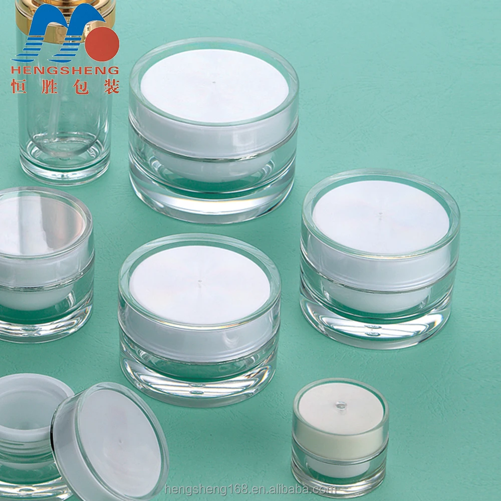 
Hengsheng factory hot sale plastic acrylic round clear cosmetic cream jar 10g 30g 50g 