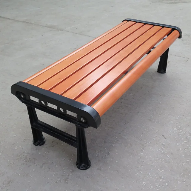 Modern Cast Iron Street Furniture Bench Outdoor Patio Park Garden Wood