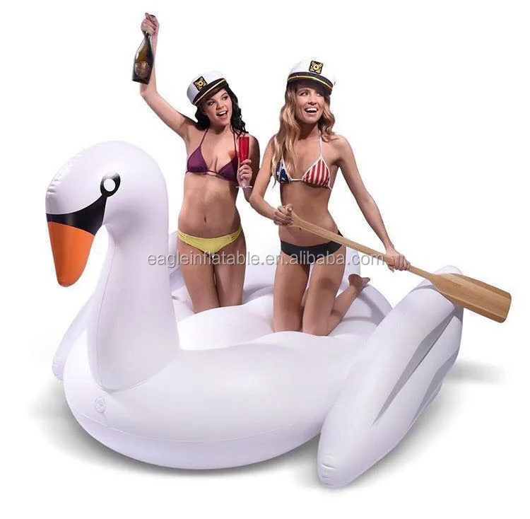 

Factory wholesale top quality 2 person inflatable pool float strong swan float, White