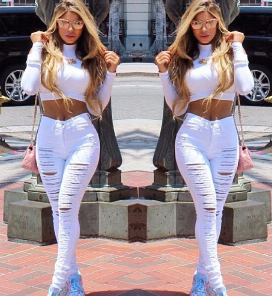 white thick jeans