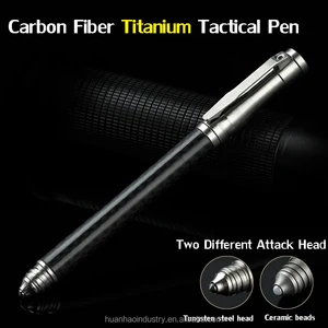EDC Camp Tools Carbon Fiber Titanium Self Defense Personal Safety Tactical Pen Pencil With Writing Function Tungsten Steel Head