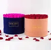 Luxury custom velvet fancy round suede fabric flower hat gift box