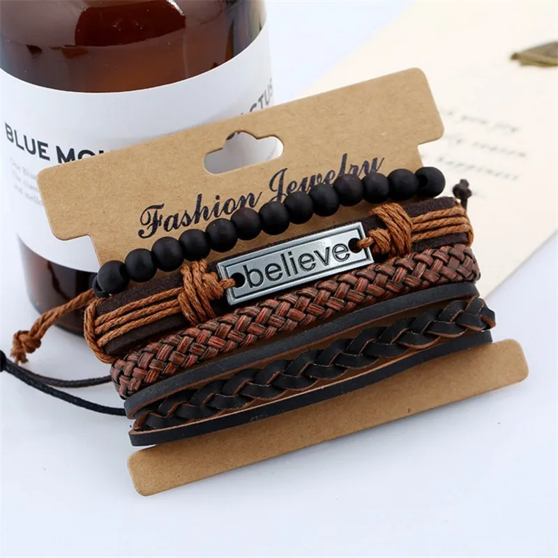 believe bracelet,  men beaded bracelet set