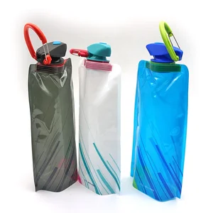 Portable Traveling Outdoor Sports Foldable Drink Bottles Collapsible Water Bottle Bag