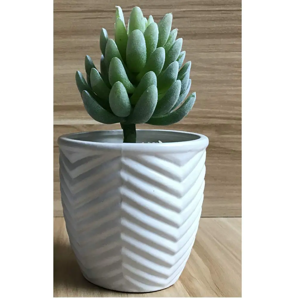 With Drain Hole Cactus Plant Geometric Ceramic Planter Pot For Garden Flowers Ceramic Vases Home Garden