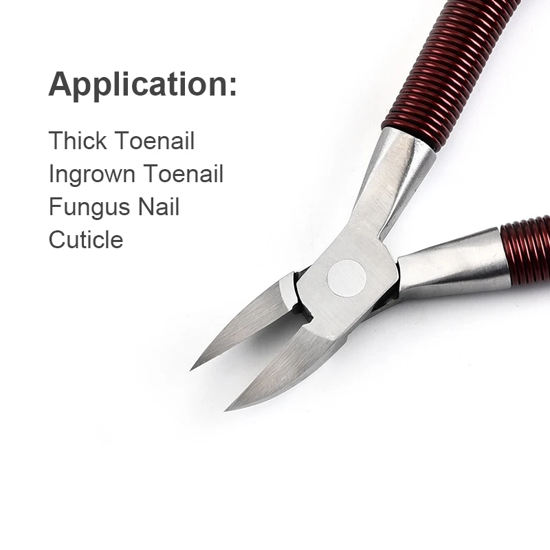Cuticle Nipper Powerful Thick Toenail Cutter Spring Handle Remove