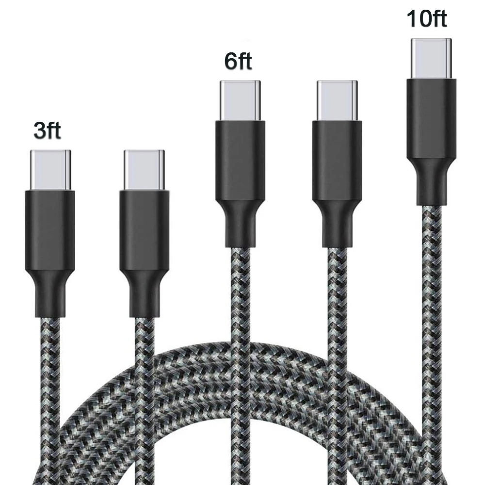 

Nylon Braided Cable for IPhone charging cord 3ft 6ft 10ft Fast Charger 5V2.4A Mobile Phone USB Charger data Cable, Black+white/red+black/blue+black