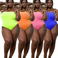

2019 Lady Swimwear Off-Shoulder Plus Size One Piece Swimsuit For Women