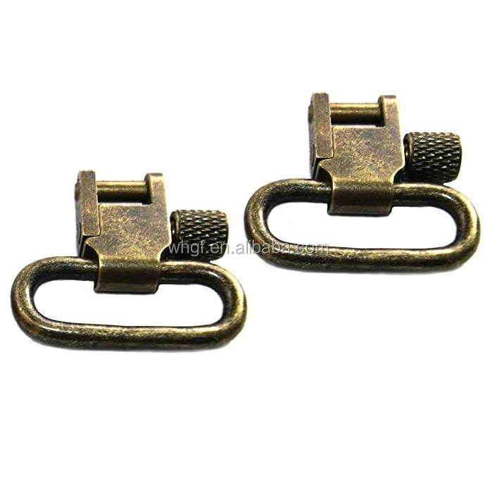 Gfah54 1 Inch Steel Sling Swivel With Metal Nut And Antique Brass Coating For Shoulder Strap