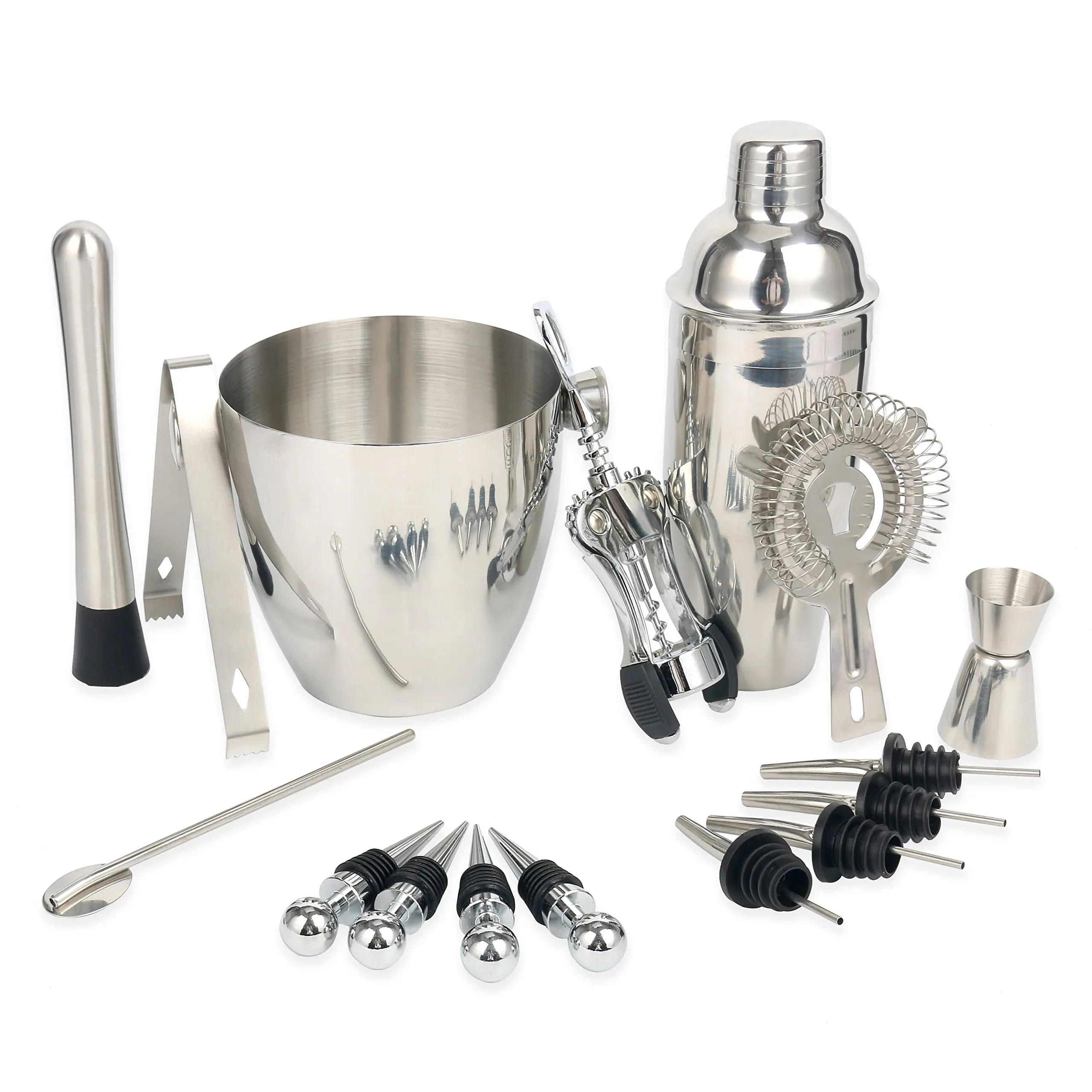 Bottle Opener For Any Occasion Great Holiday Gift 3 Bottle Stoppers Sorbus Ice Bucket Wine Set /— Deluxe 6 Piece Includes: Stainless Steel Double Walled Ice Bucket with Lid Ice Tong